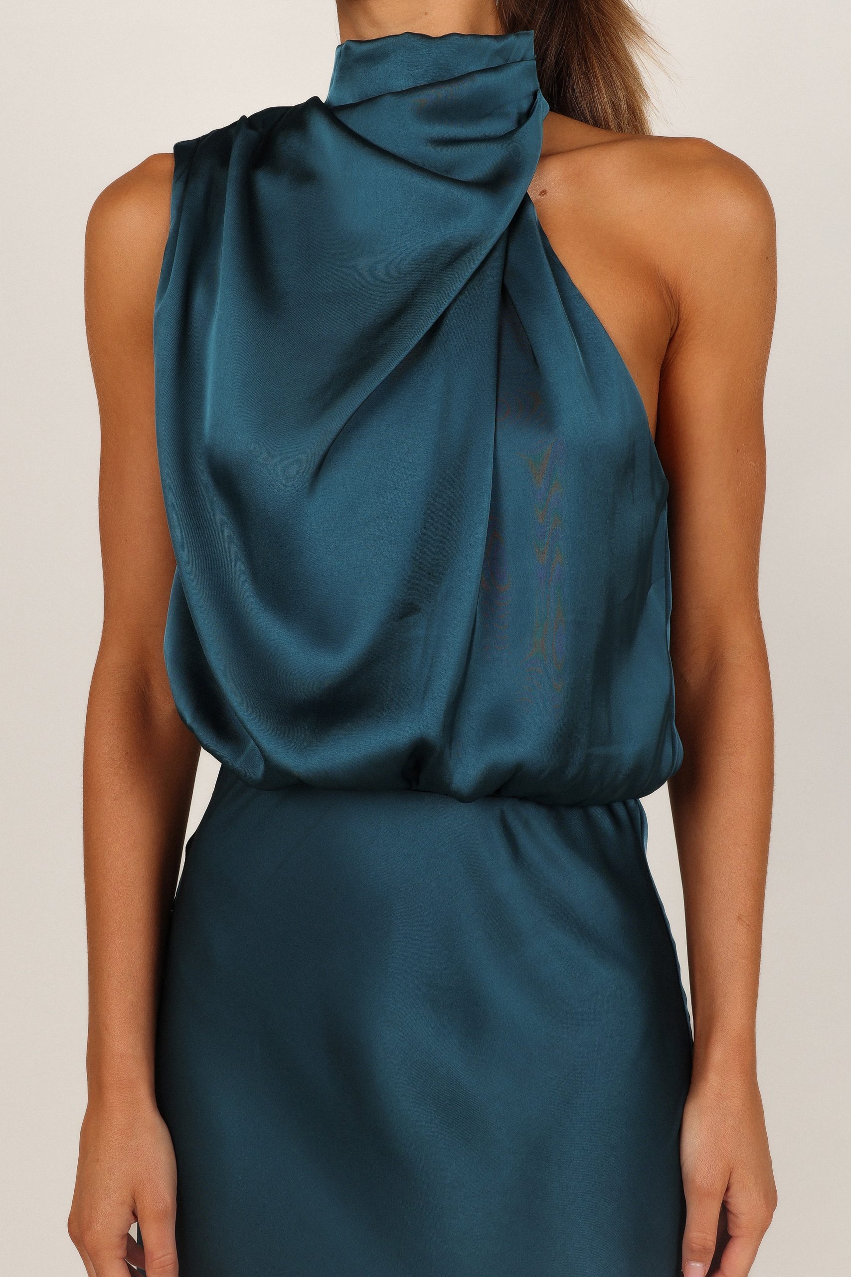 Anabelle Halter Neck Midi Dress - Teal - Image 5