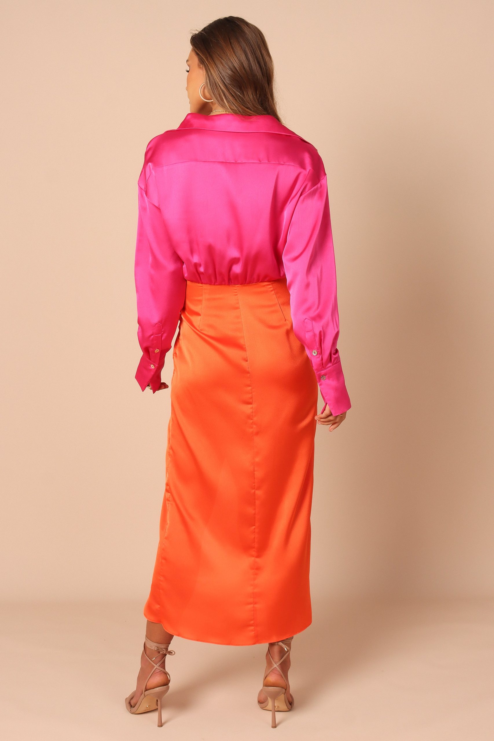 Austin Colourblock Wrap Dress - Pink/Orange - Image 2