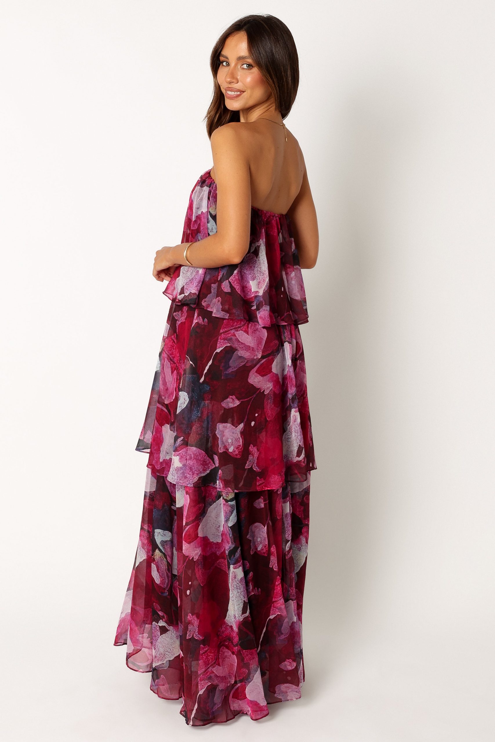 Bloom Strapless Maxi Dress - Purple Floral - Image 3