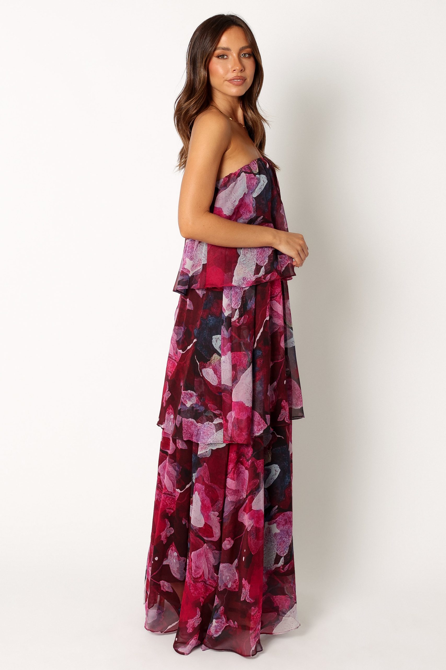 Bloom Strapless Maxi Dress - Purple Floral - Image 5
