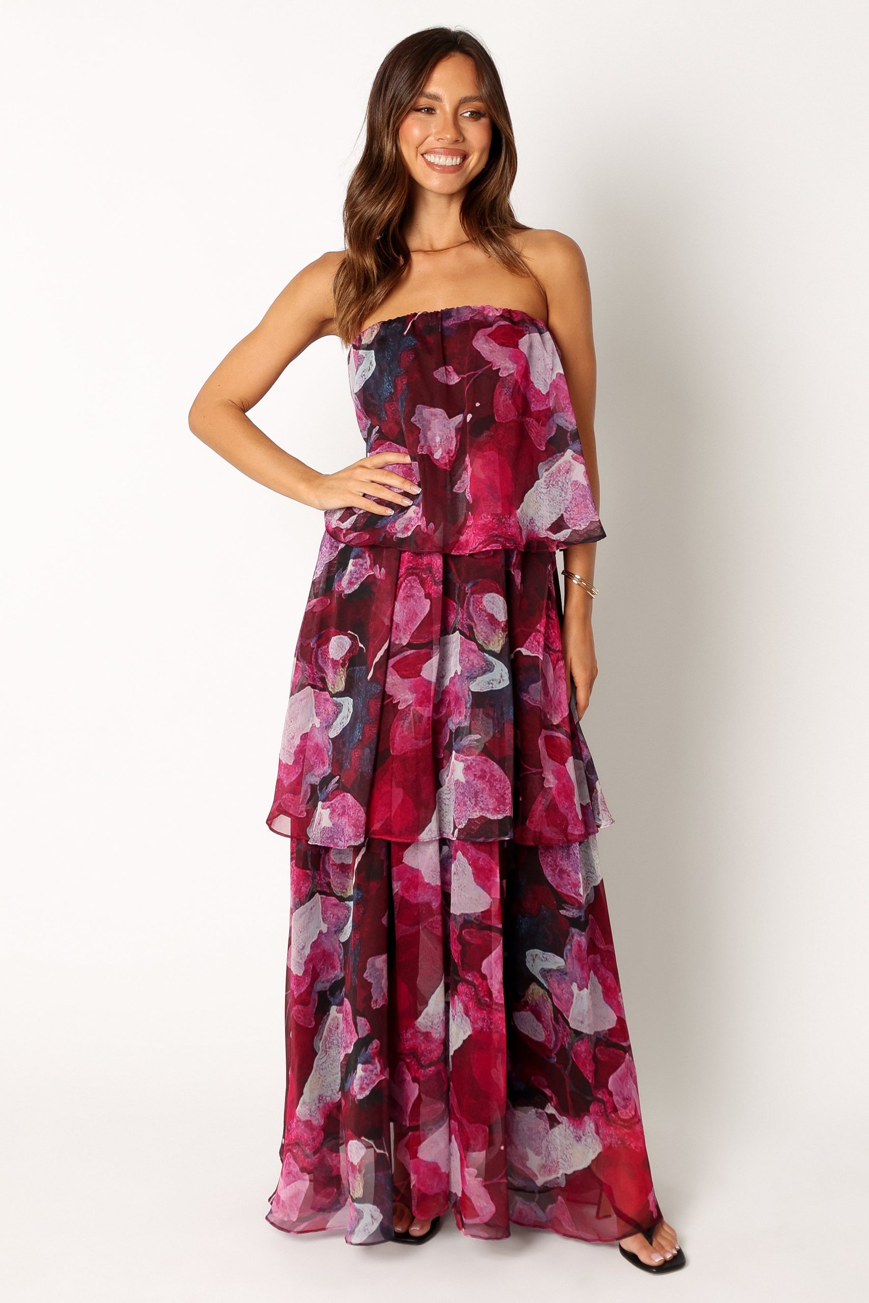 Bloom Strapless Maxi Dress - Purple Floral - Image 6