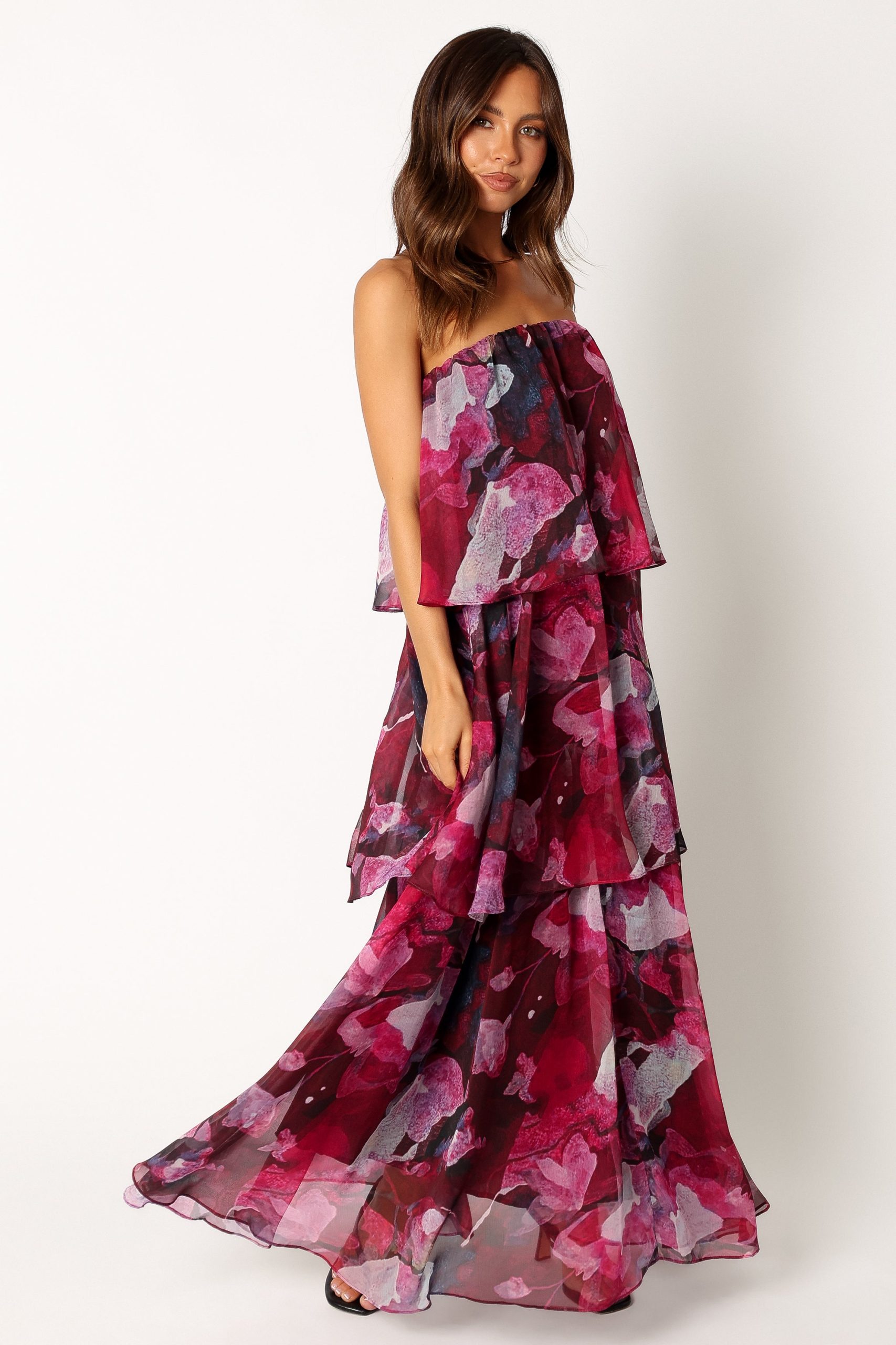 Bloom Strapless Maxi Dress - Purple Floral - Image 9