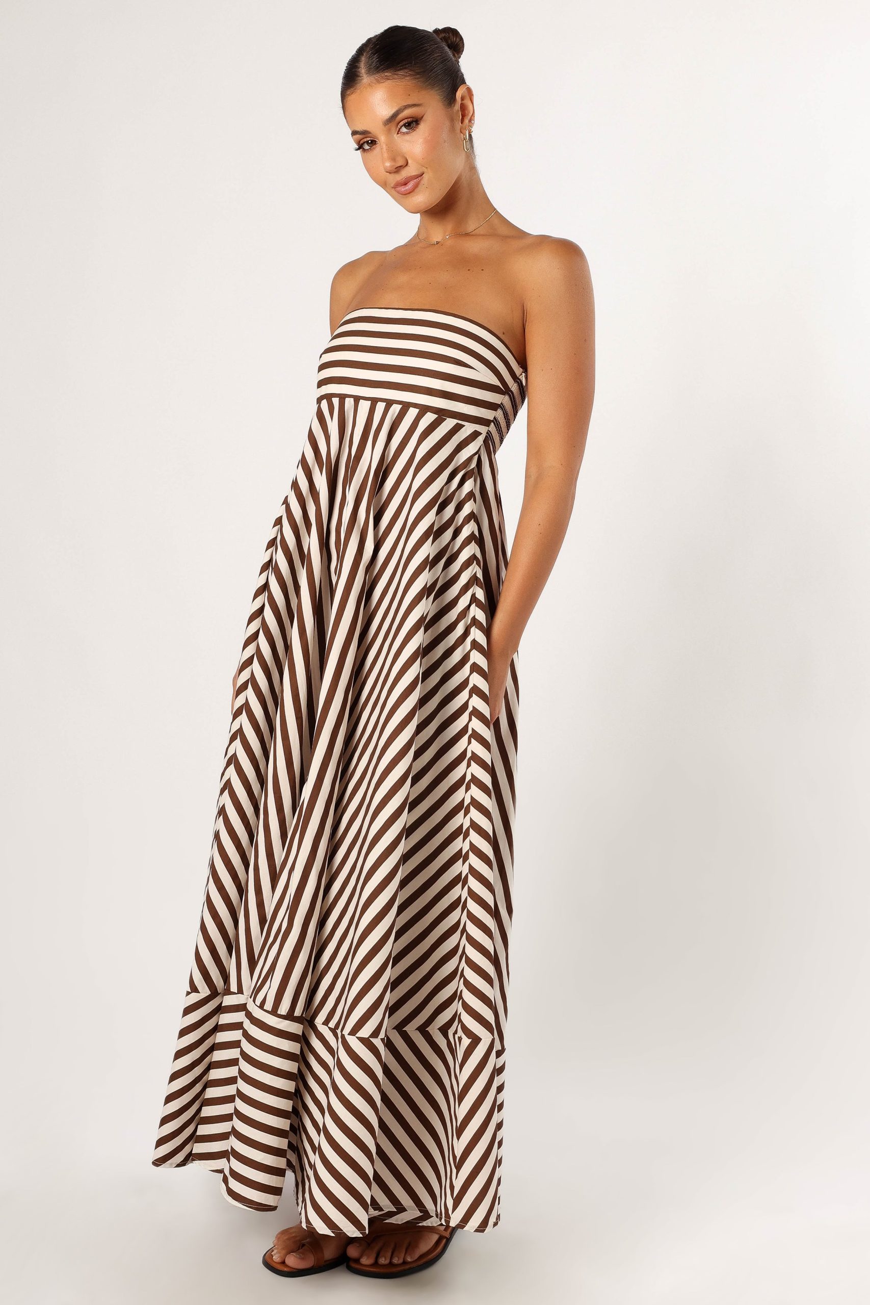 Bowie Strapless Maxi Dress - Chocolate - Image 3
