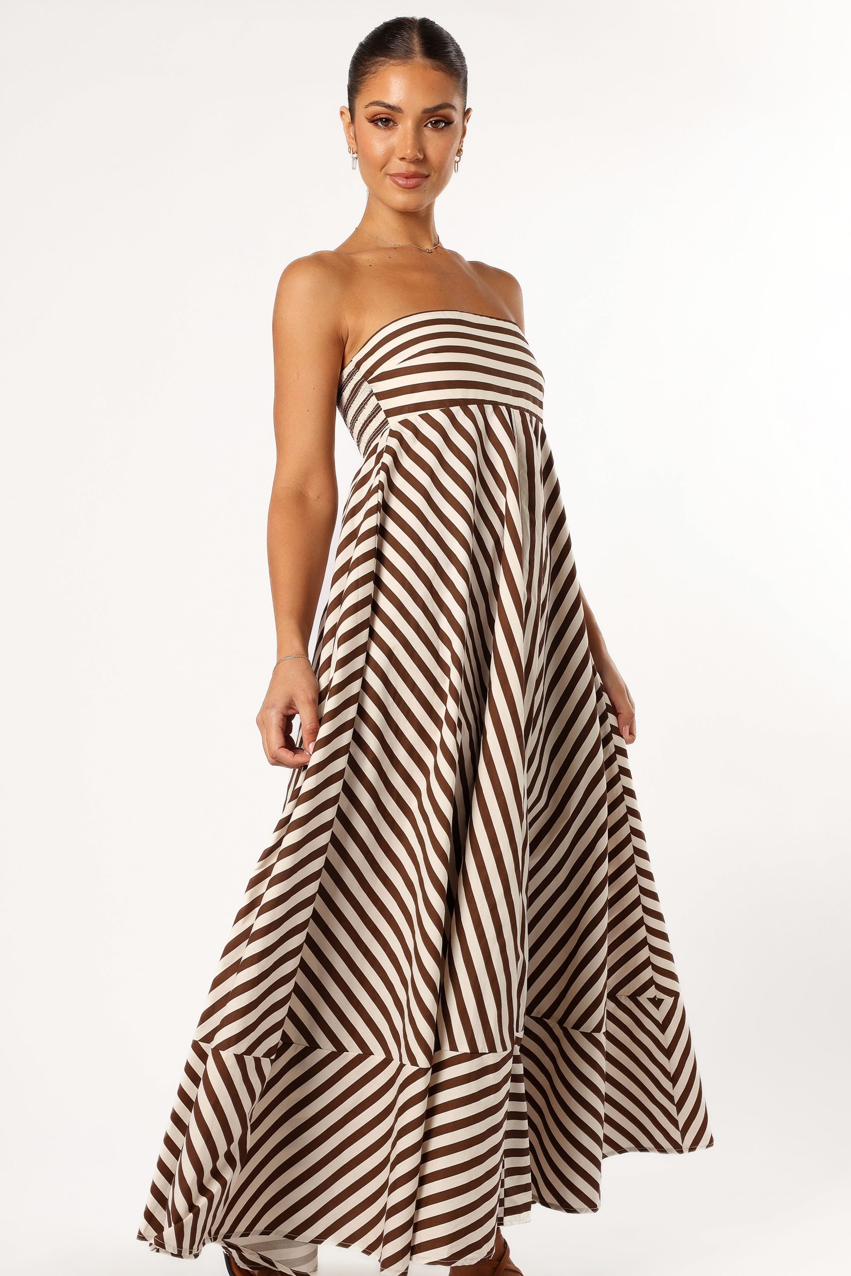 Bowie Strapless Maxi Dress - Chocolate - Image 2