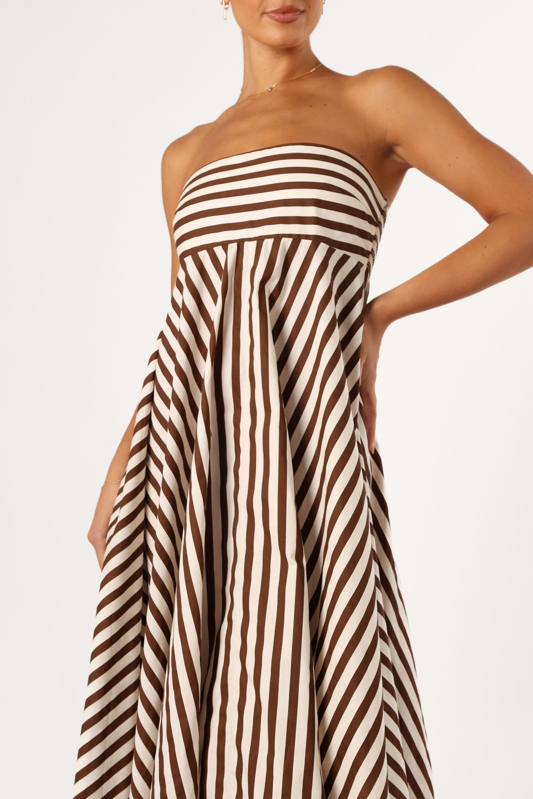 Bowie Strapless Maxi Dress - Chocolate - Image 6
