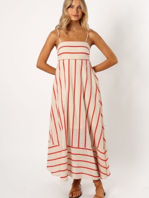 Brea Maxi Dress - Cream Stripe