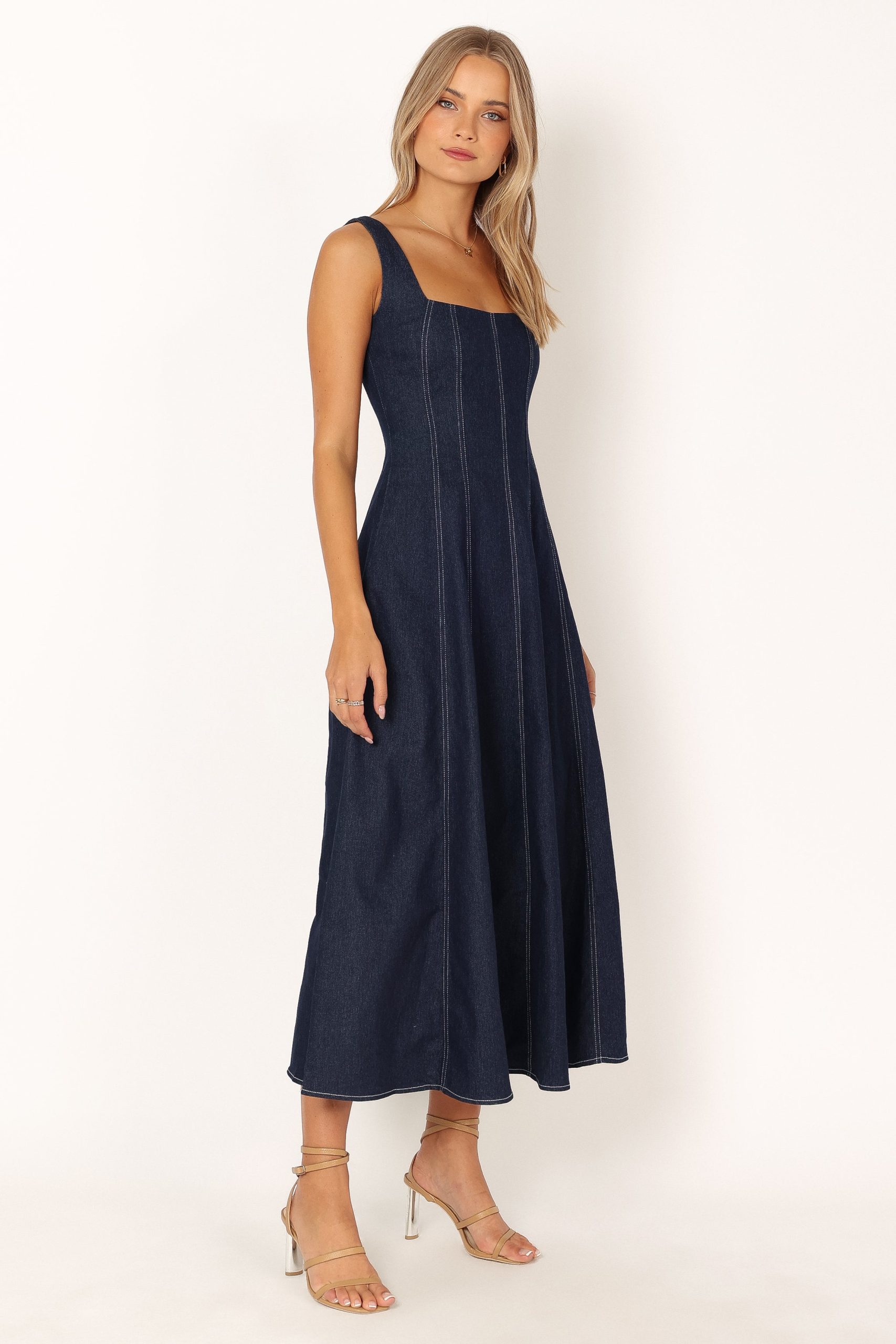 Callum Midi Dress - Dark Denim - Image 5