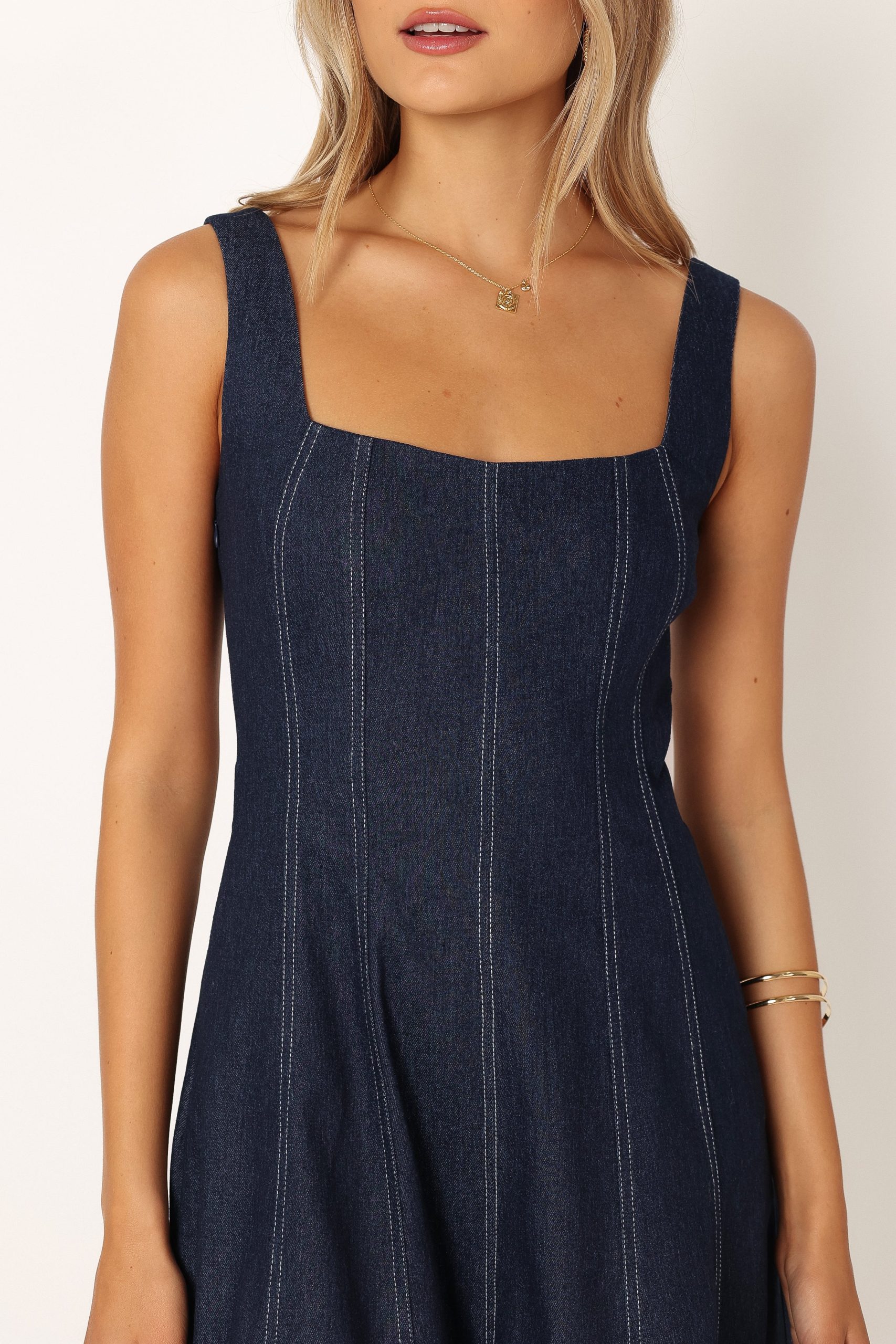 Callum Midi Dress - Dark Denim - Image 8
