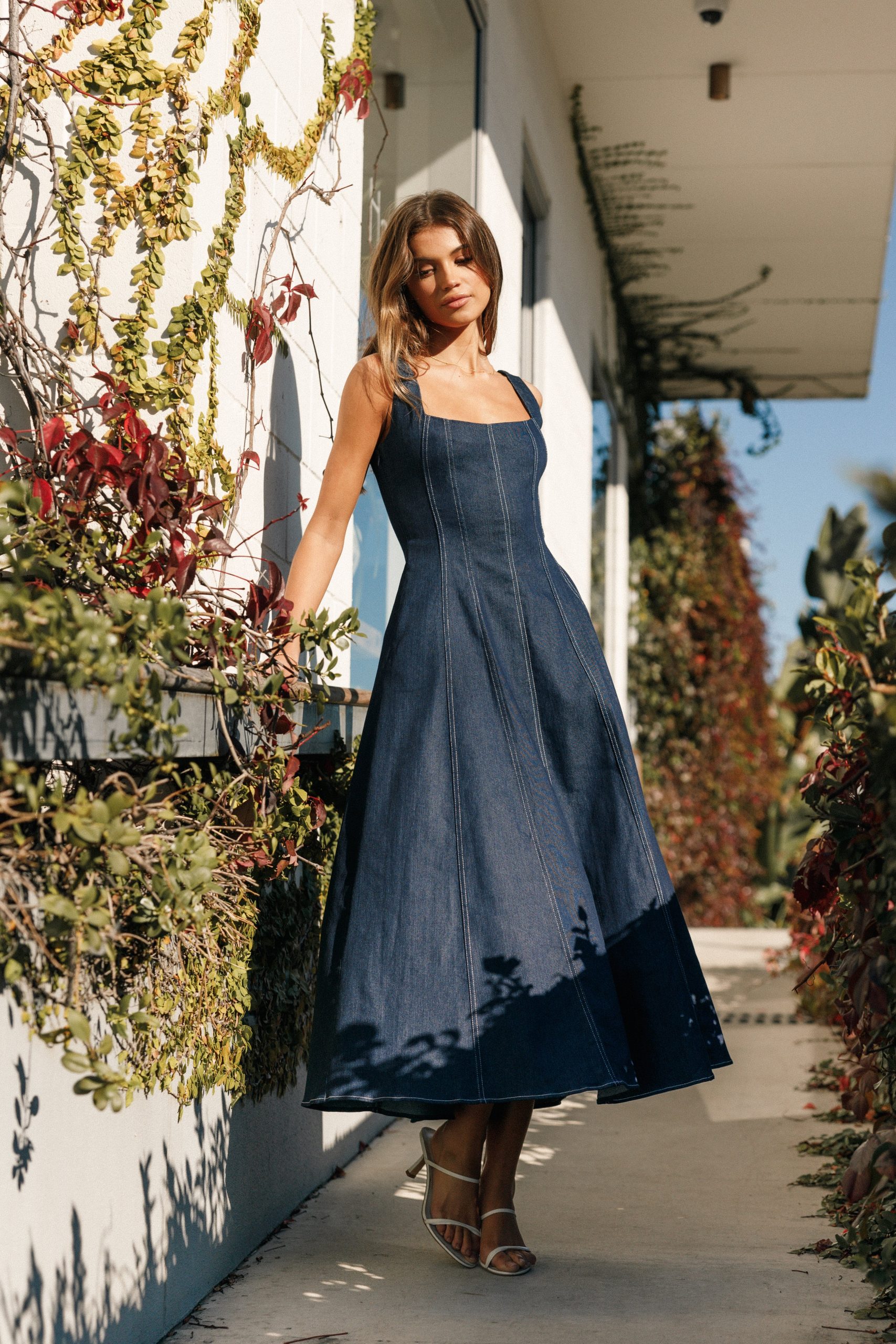 Callum Midi Dress - Dark Denim - Image 2