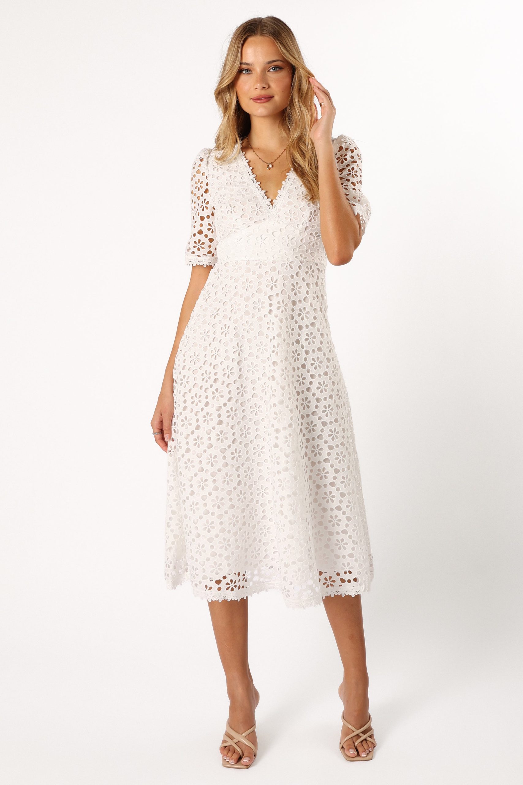 Camellia Midi Dress - White - Image 4