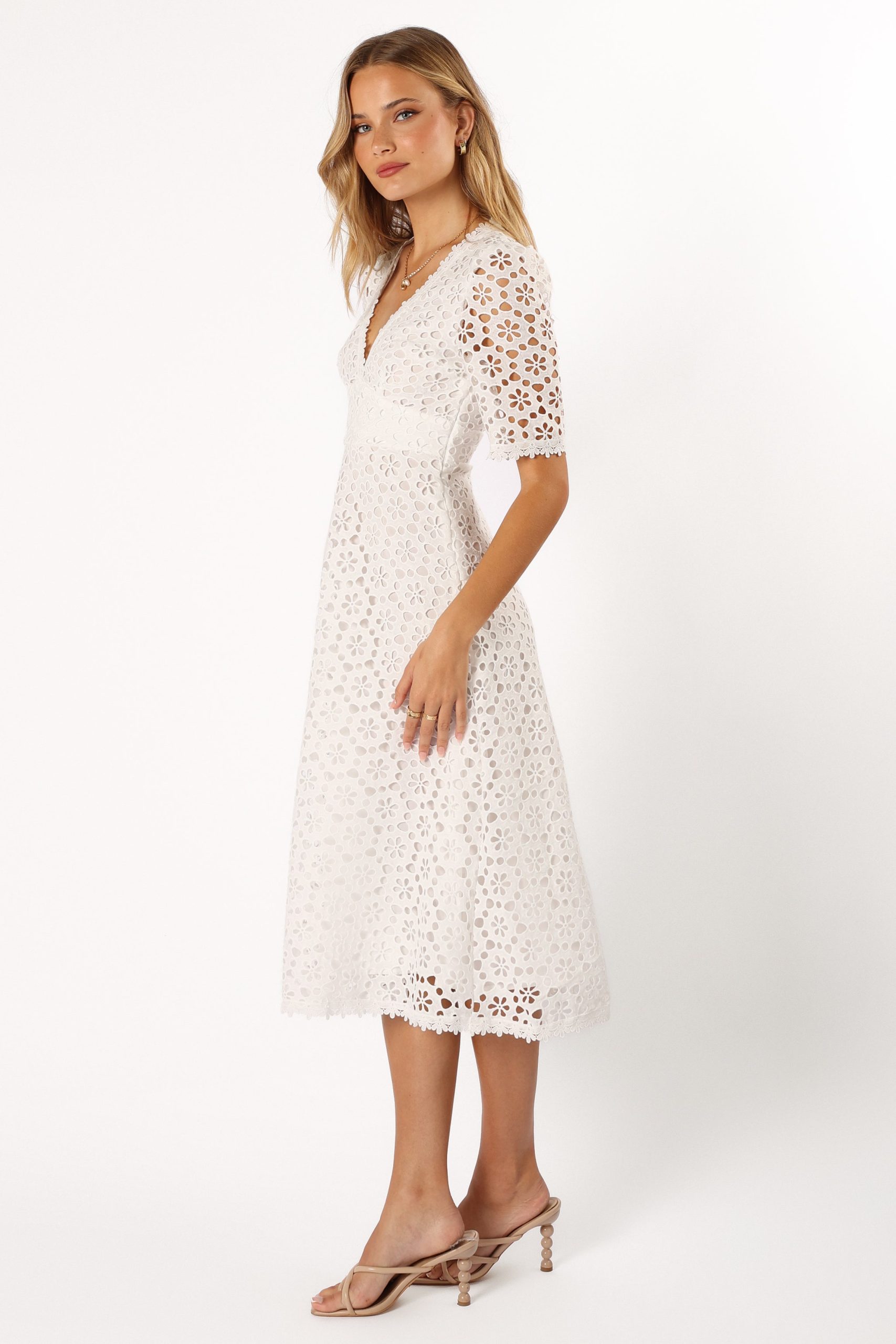 Camellia Midi Dress - White - Image 5
