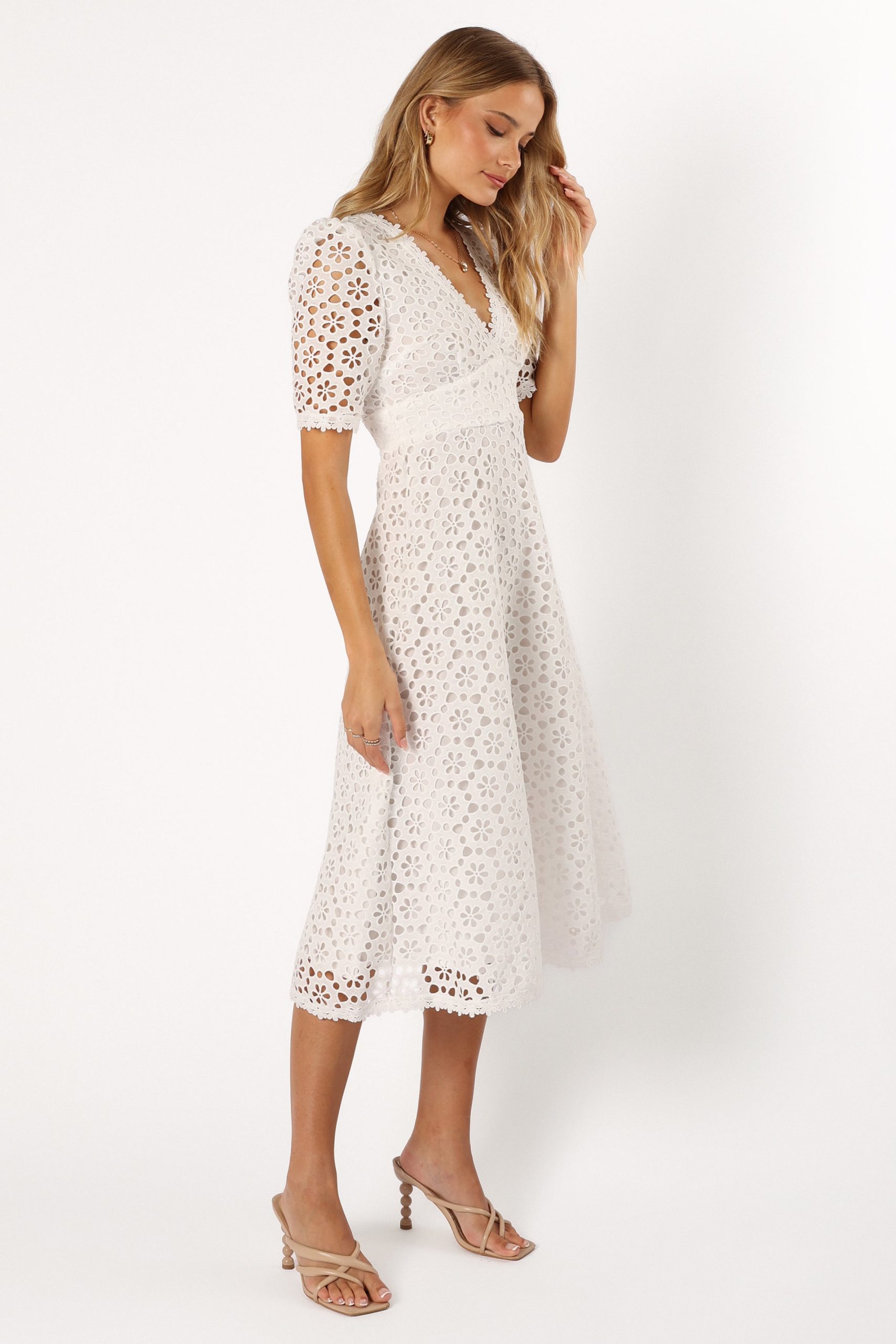 Camellia Midi Dress - White - Image 7
