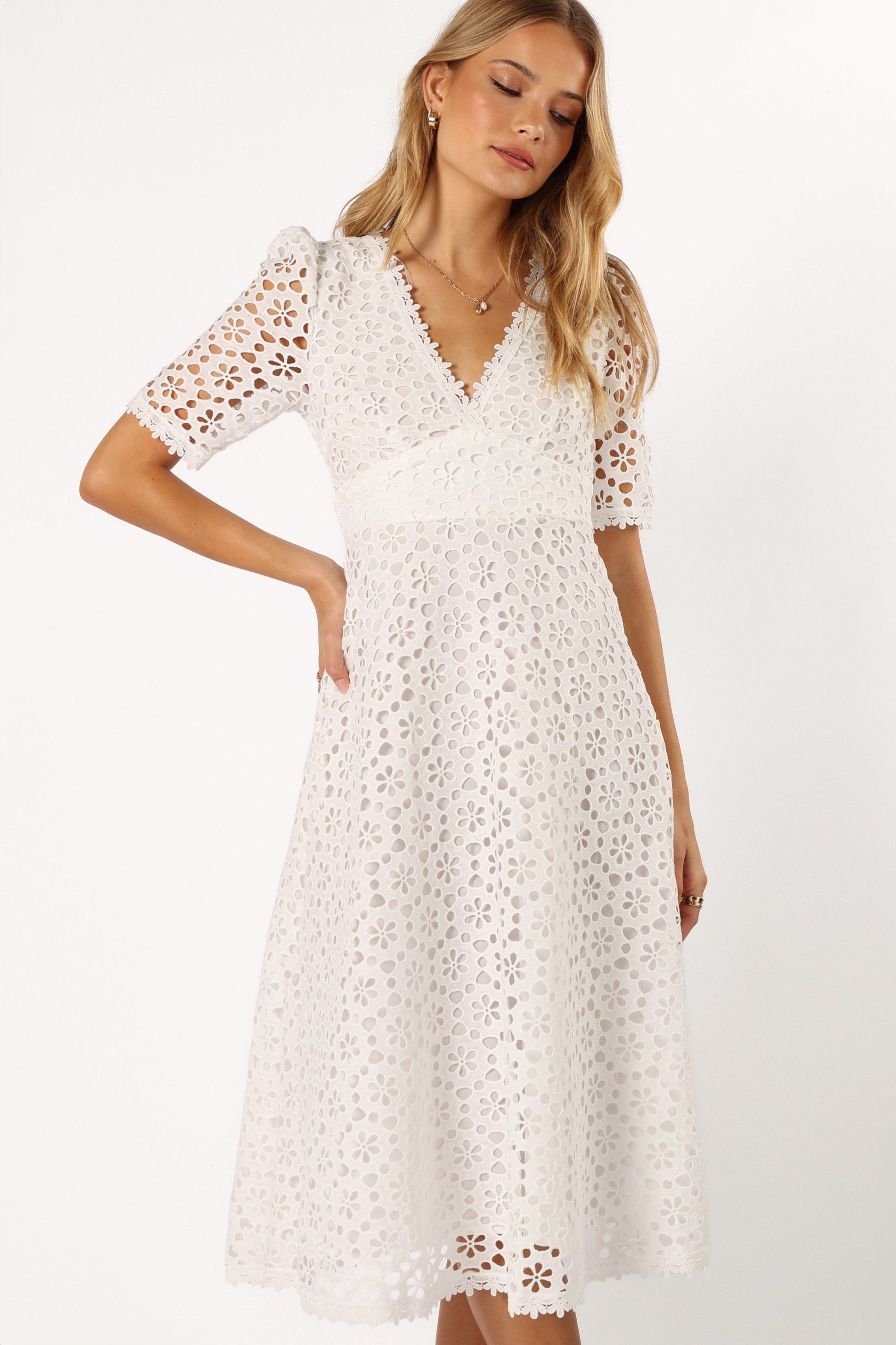 Camellia Midi Dress - White - Image 3