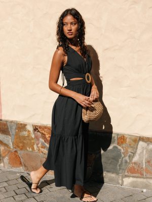 Carmella Midi Dress - Black