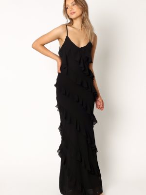 Ciao Ruffles Maxi Dress - Black