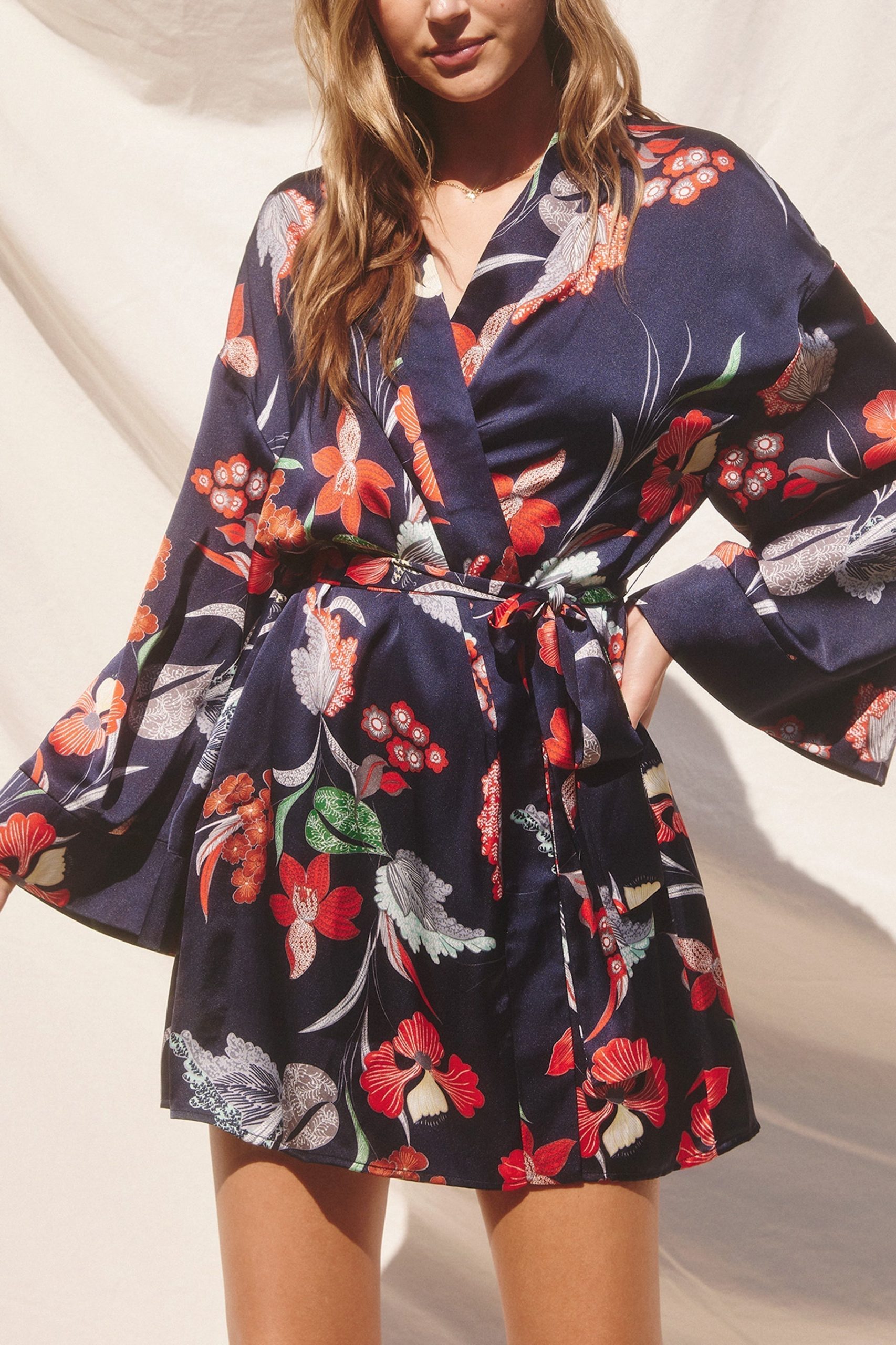 Clerice Long Sleeve Mini Dress - Navy - Image 3