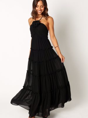 Dottie Halterneck Maxi Dress - Black
