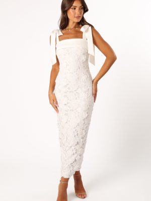 Emersyn Midi Lace Dress - White