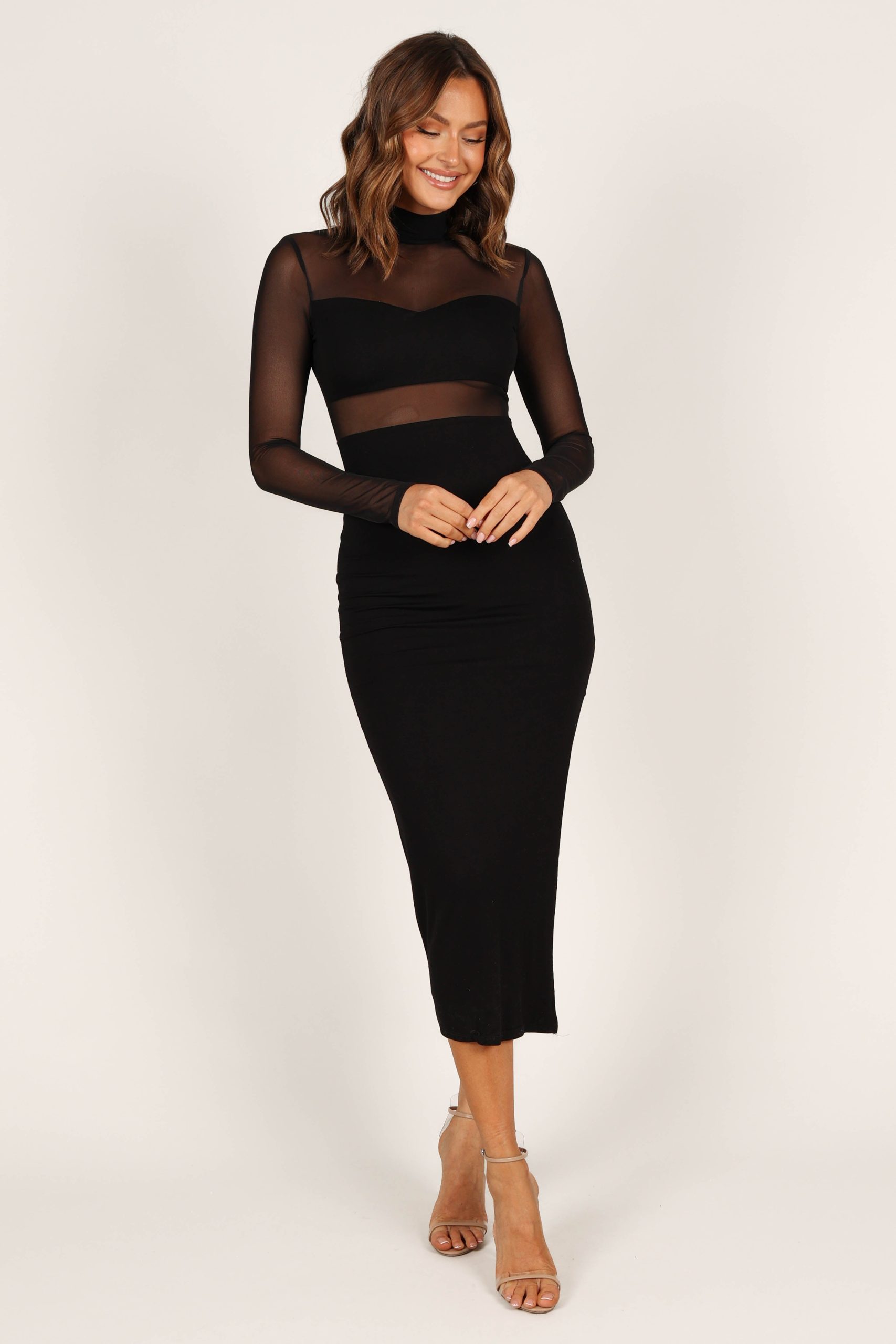 Farrow Long Sleeve Midi Dress - Black - Image 10
