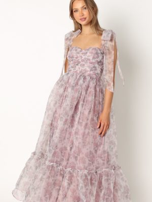 Floret Midi Dress - Dark Purple