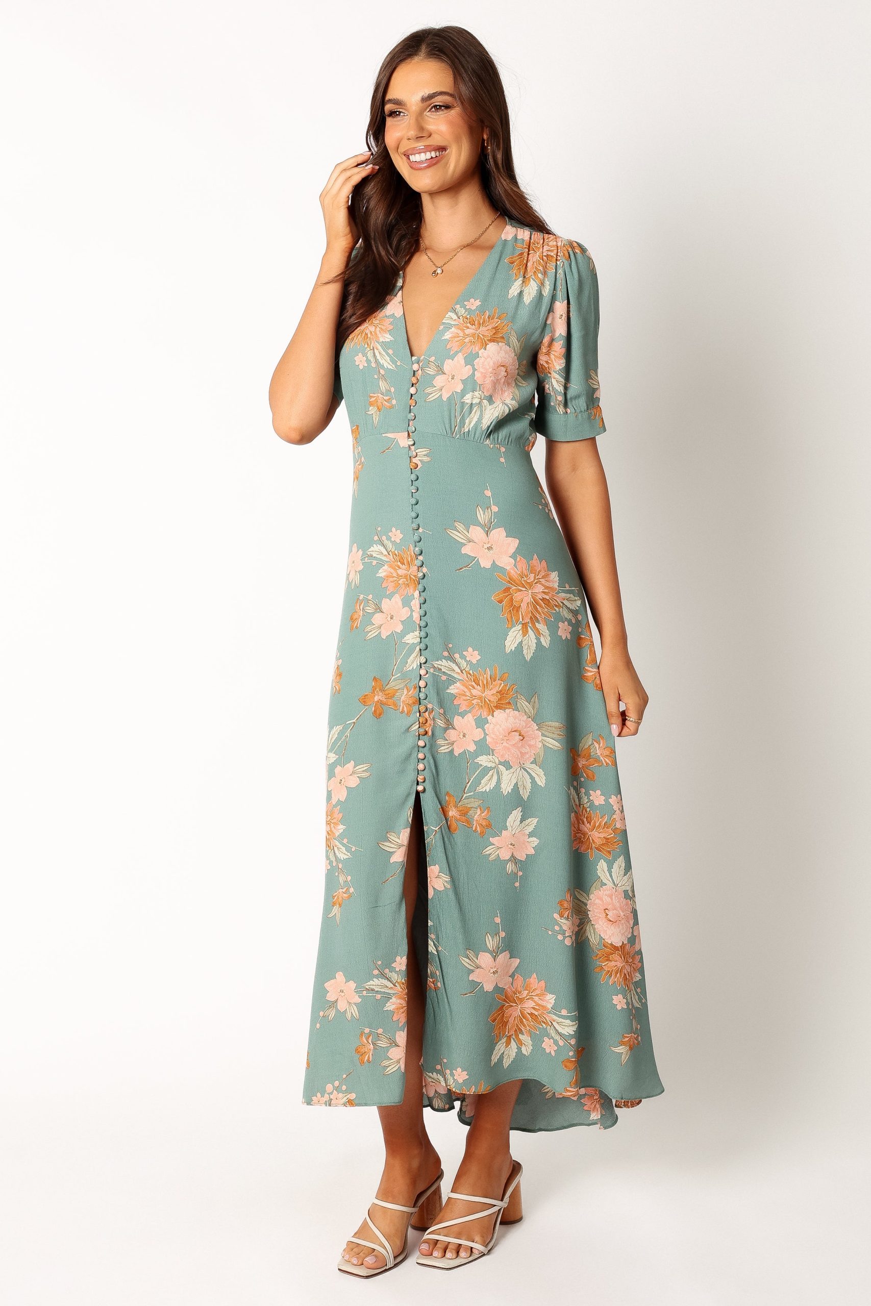Frampton Midi Dress - Blue Floral - Image 2