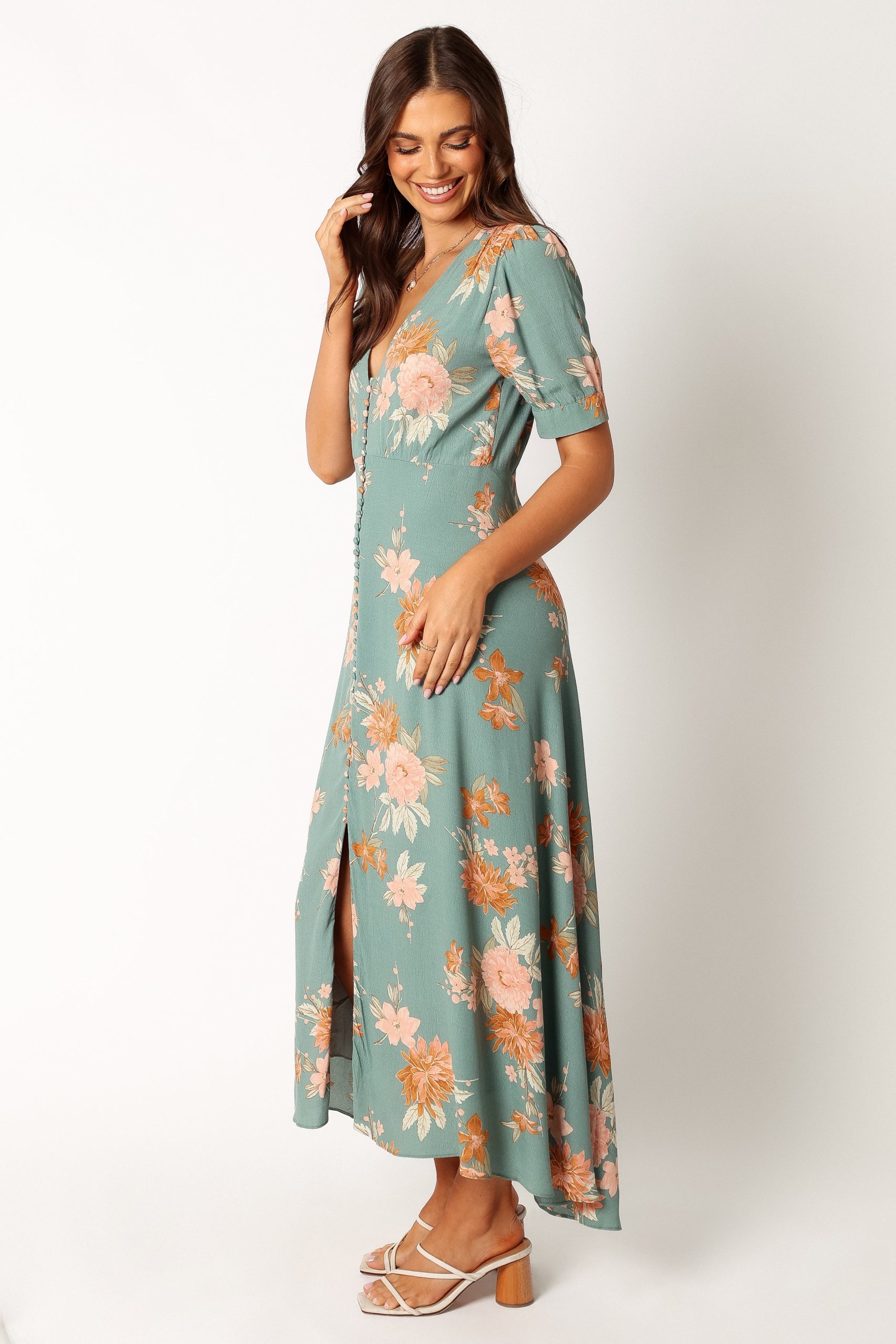 Frampton Midi Dress - Blue Floral - Image 3