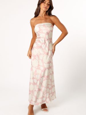 Gemma Strapless Maxi Dress - Pink Floral