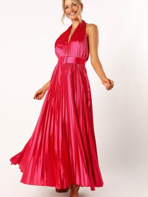 Greta Halterneck Maxi Dress - Magenta
