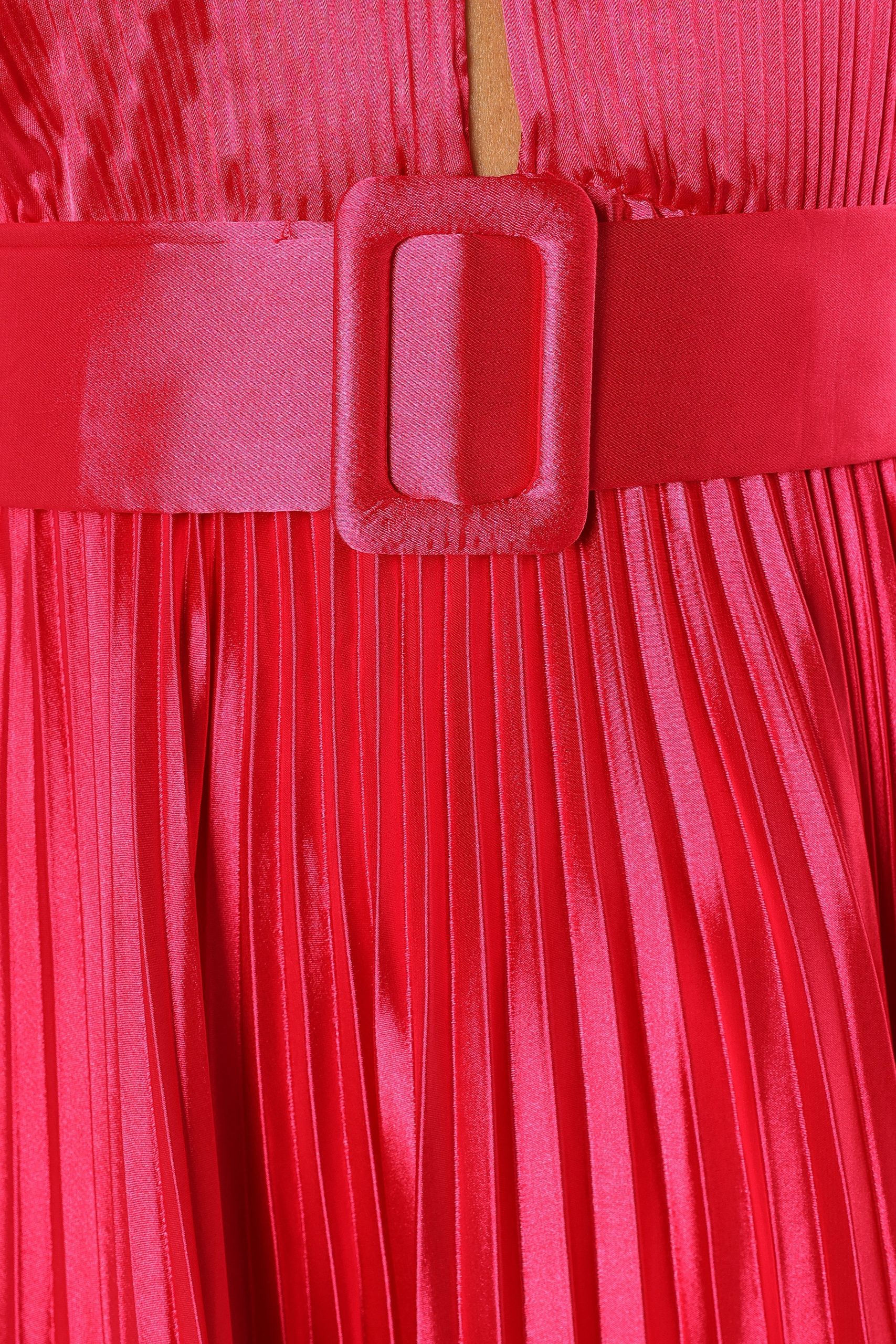 Greta Halterneck Maxi Dress - Magenta - Image 8