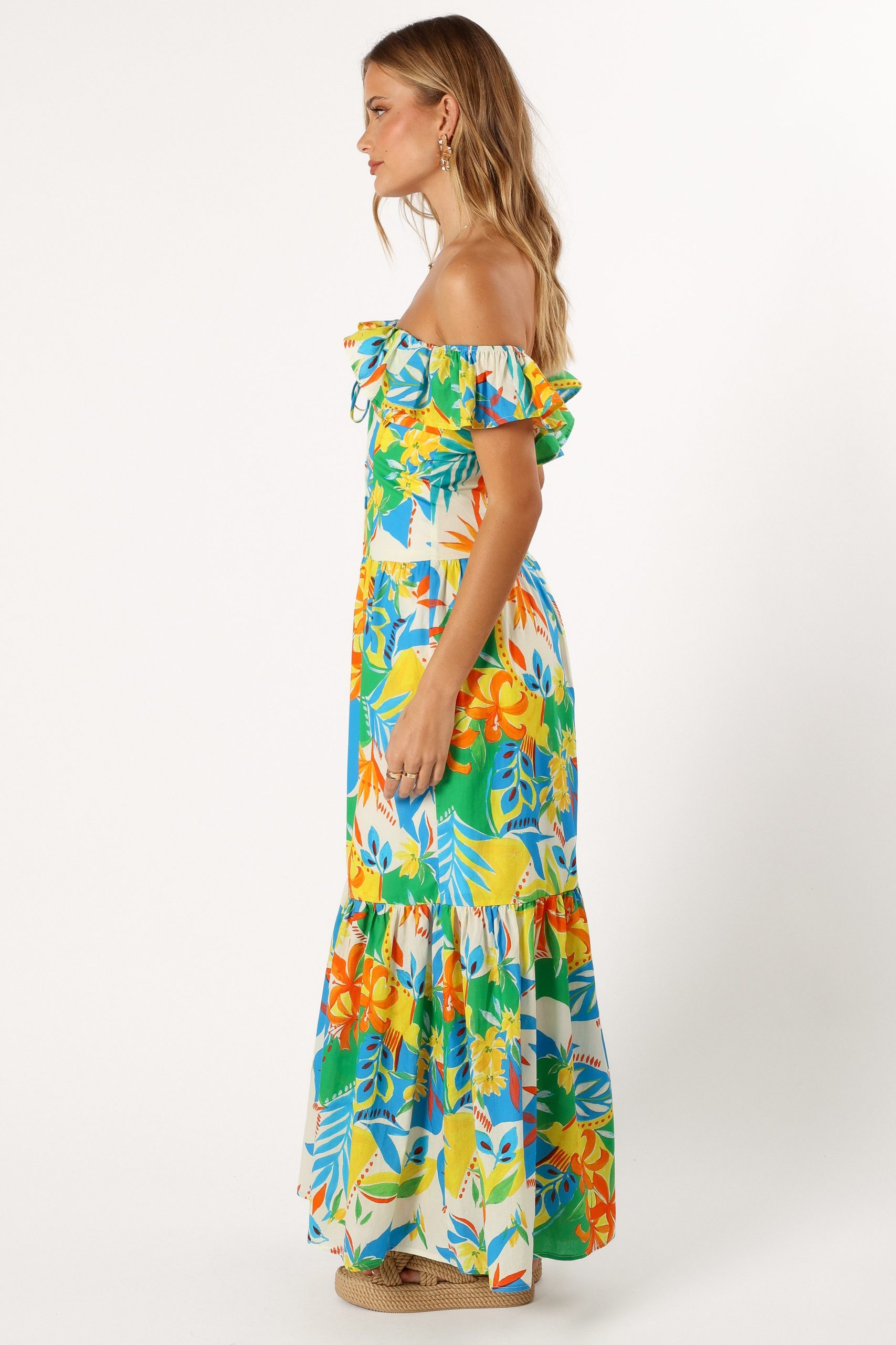 Harriet Off Shoulder Maxi Dress - Malta Print - Image 4