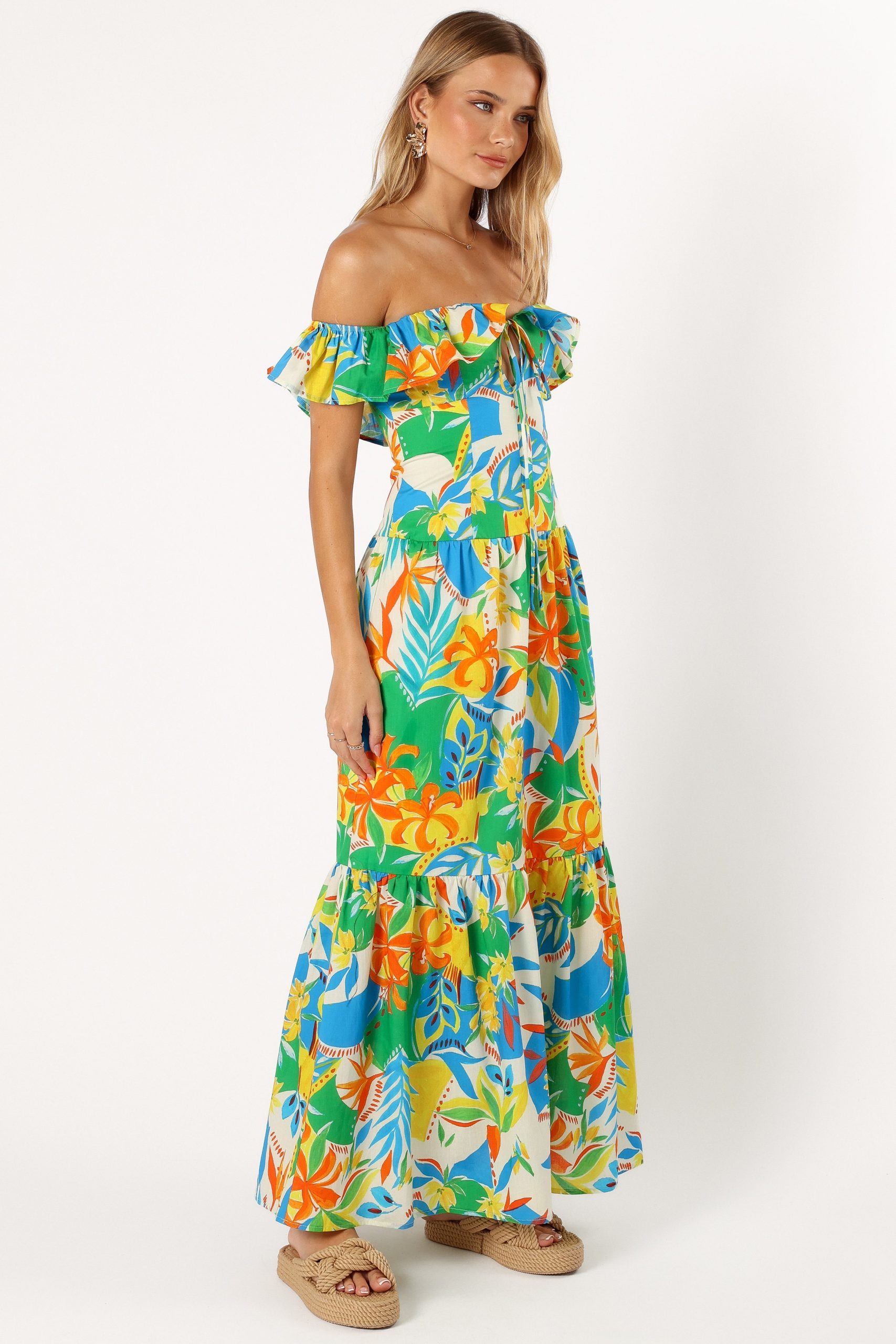 Harriet Off Shoulder Maxi Dress - Malta Print - Image 5