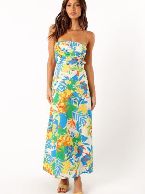 Harriet Strapless Midi Dress - Malta Print