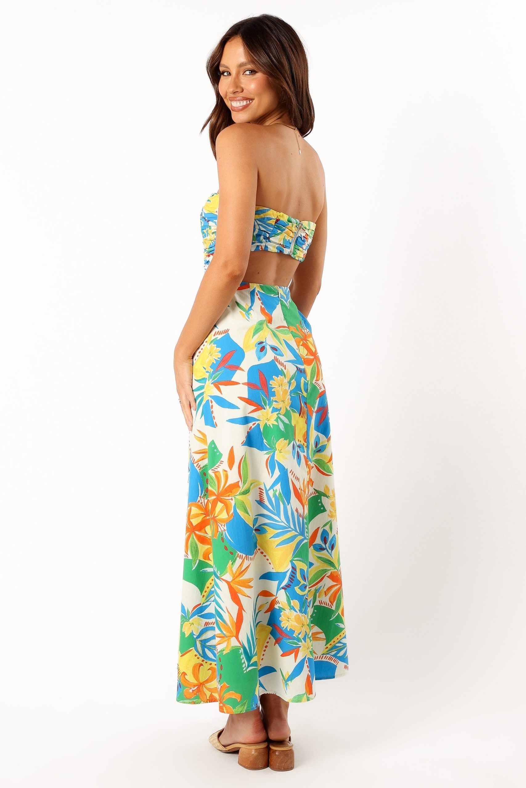 Harriet Strapless Midi Dress - Malta Print - Image 5