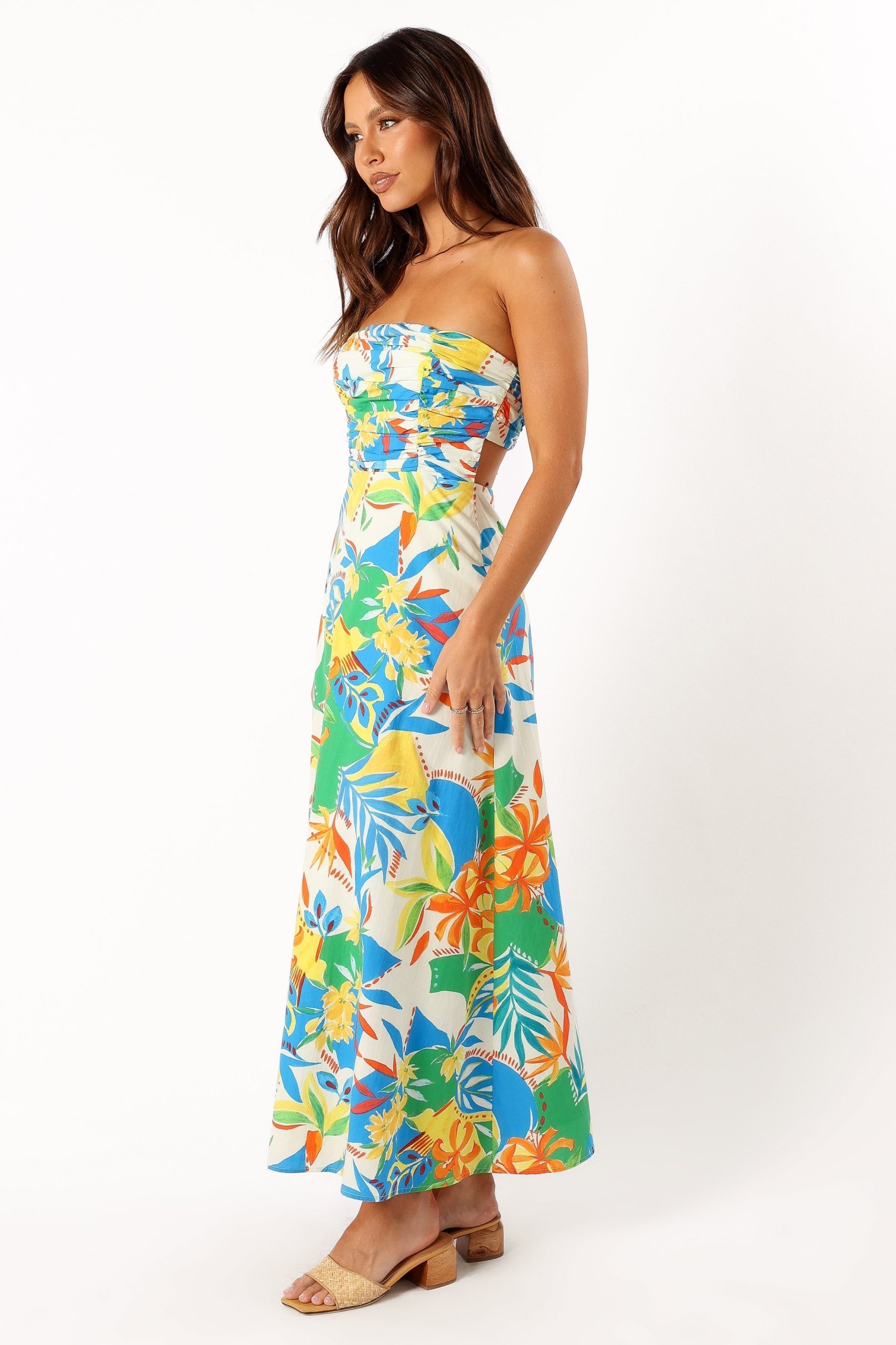 Harriet Strapless Midi Dress - Malta Print - Image 4