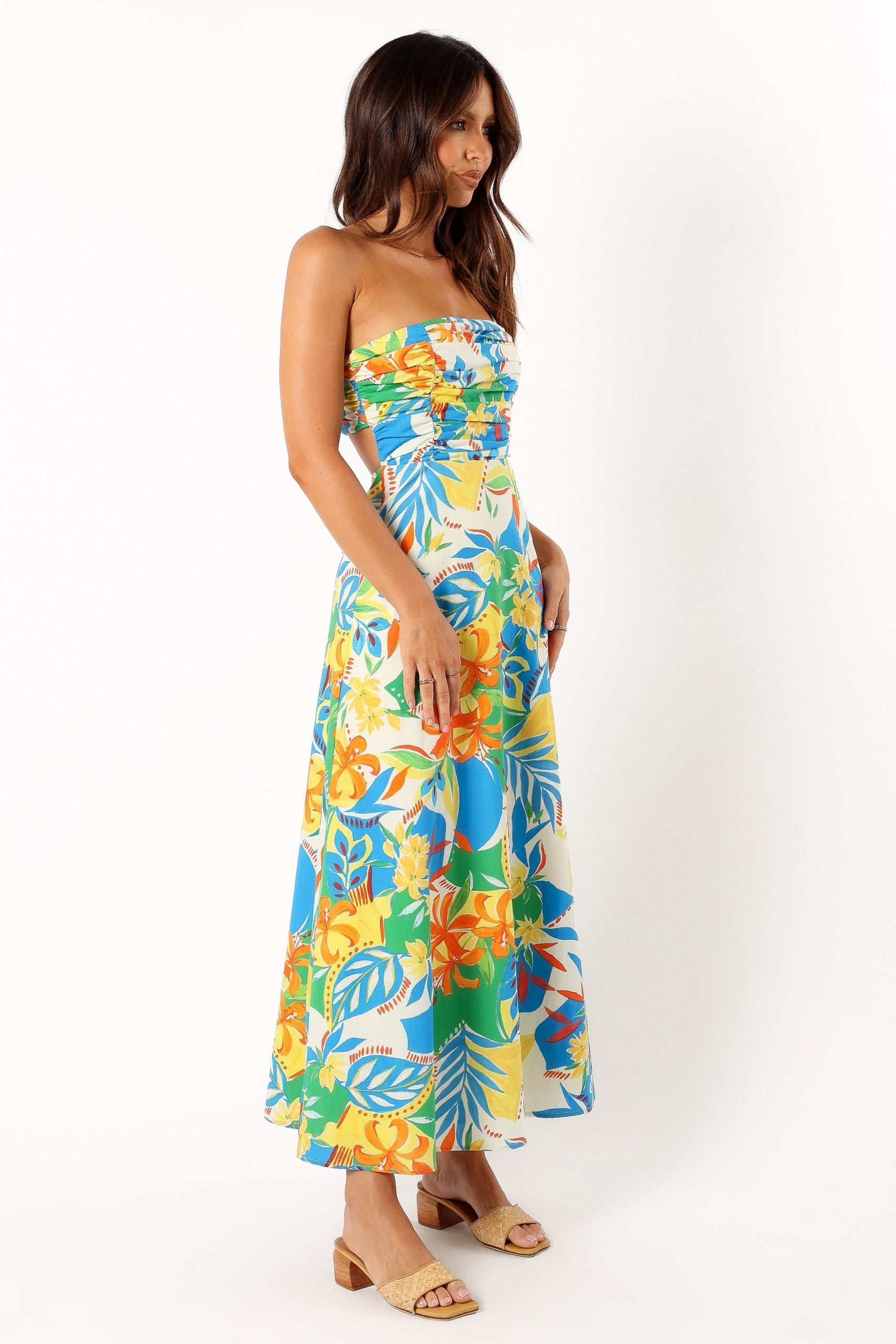 Harriet Strapless Midi Dress - Malta Print - Image 6
