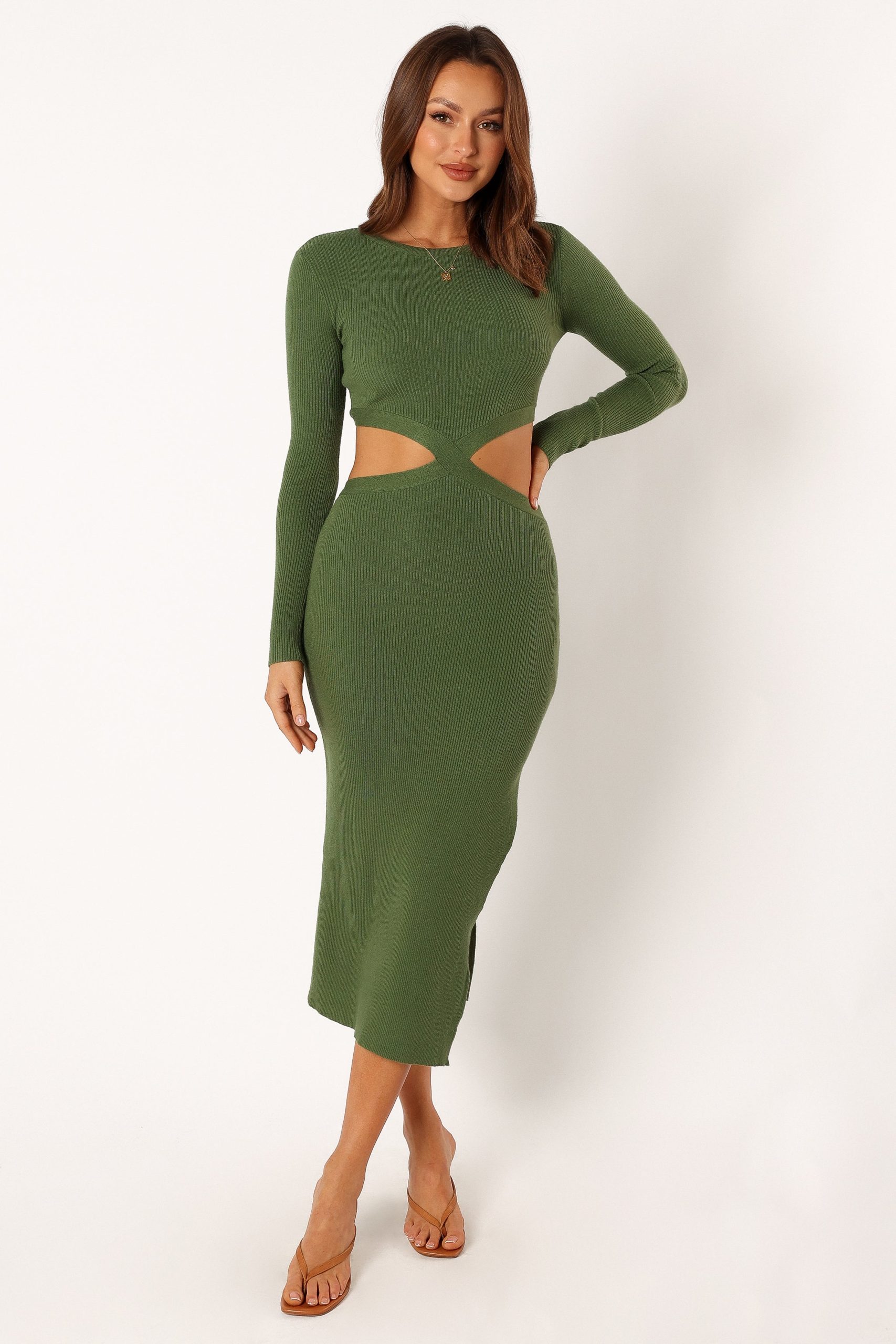 Jonah Long Sleeve Midi Dress - Ibiza Green - Image 2