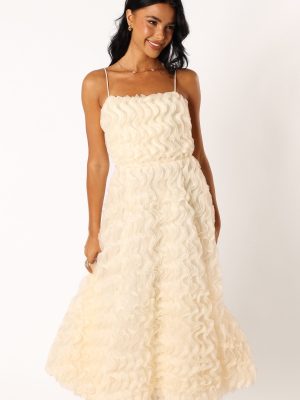 Kade Textured Midi Dress - White