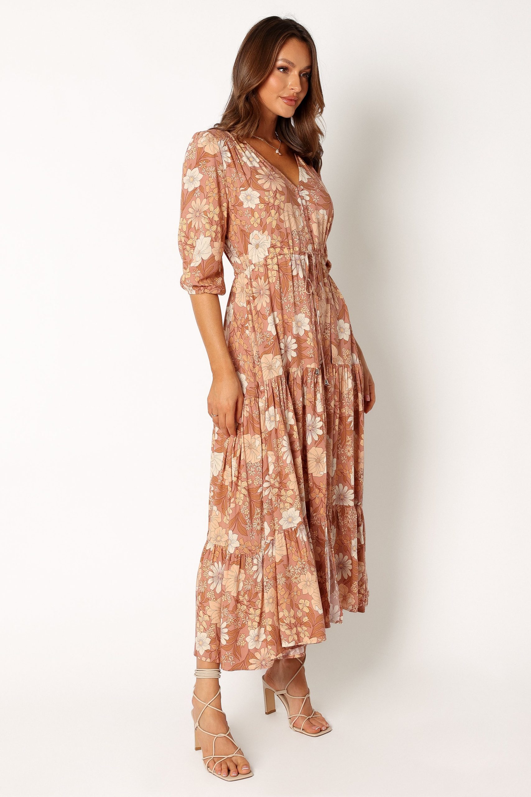 Kelda Dress - Tan Floral - Image 3