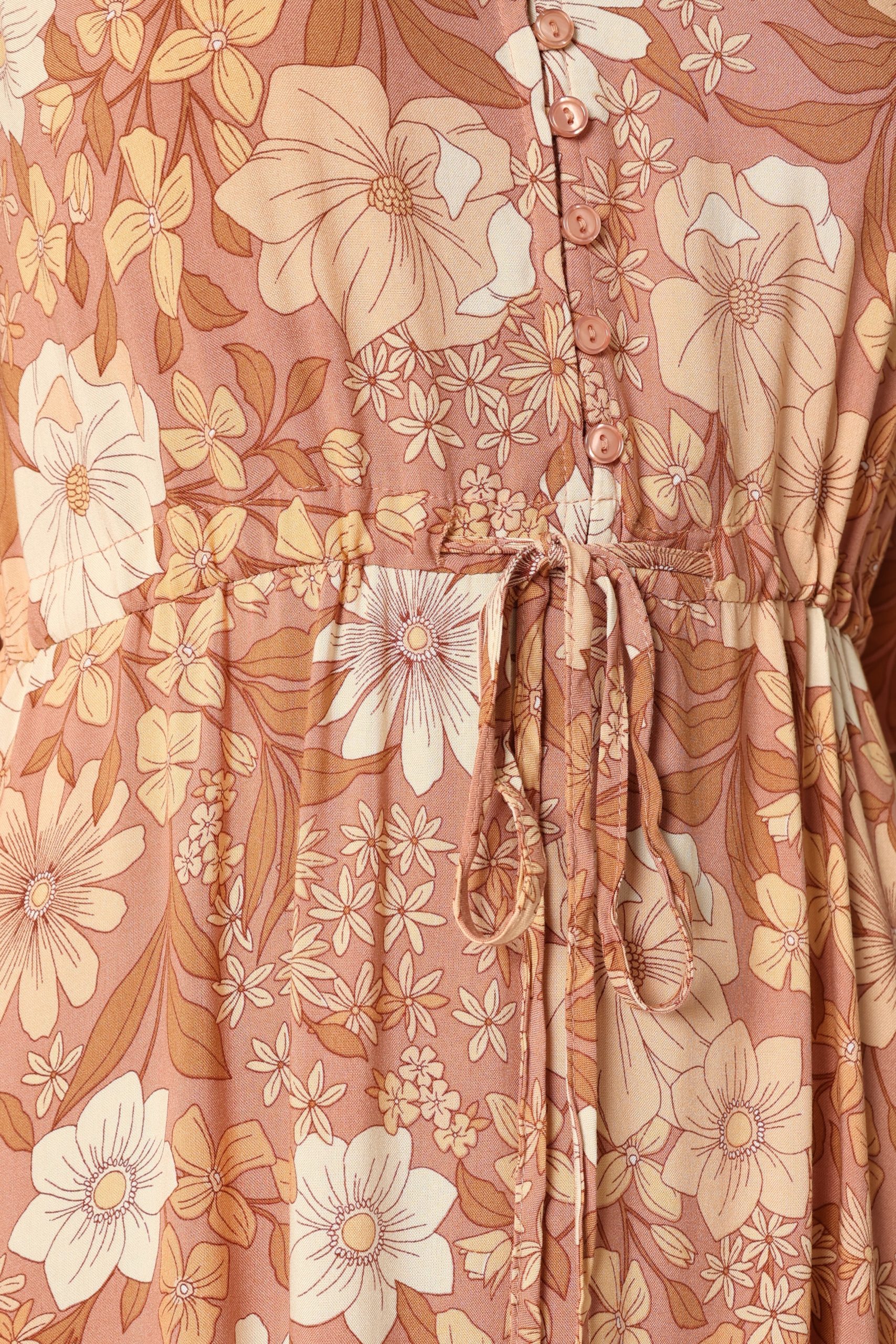 Kelda Dress - Tan Floral - Image 9