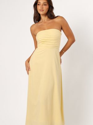 Kenna Strapless Maxi Dress - Butter Yellow