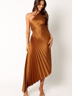 Kleo One Shoulder Maxi Dress - Golden Ochre