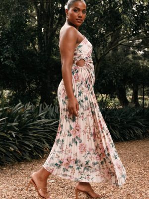 Kleo One Shoulder Maxi Dress - Pink Floral