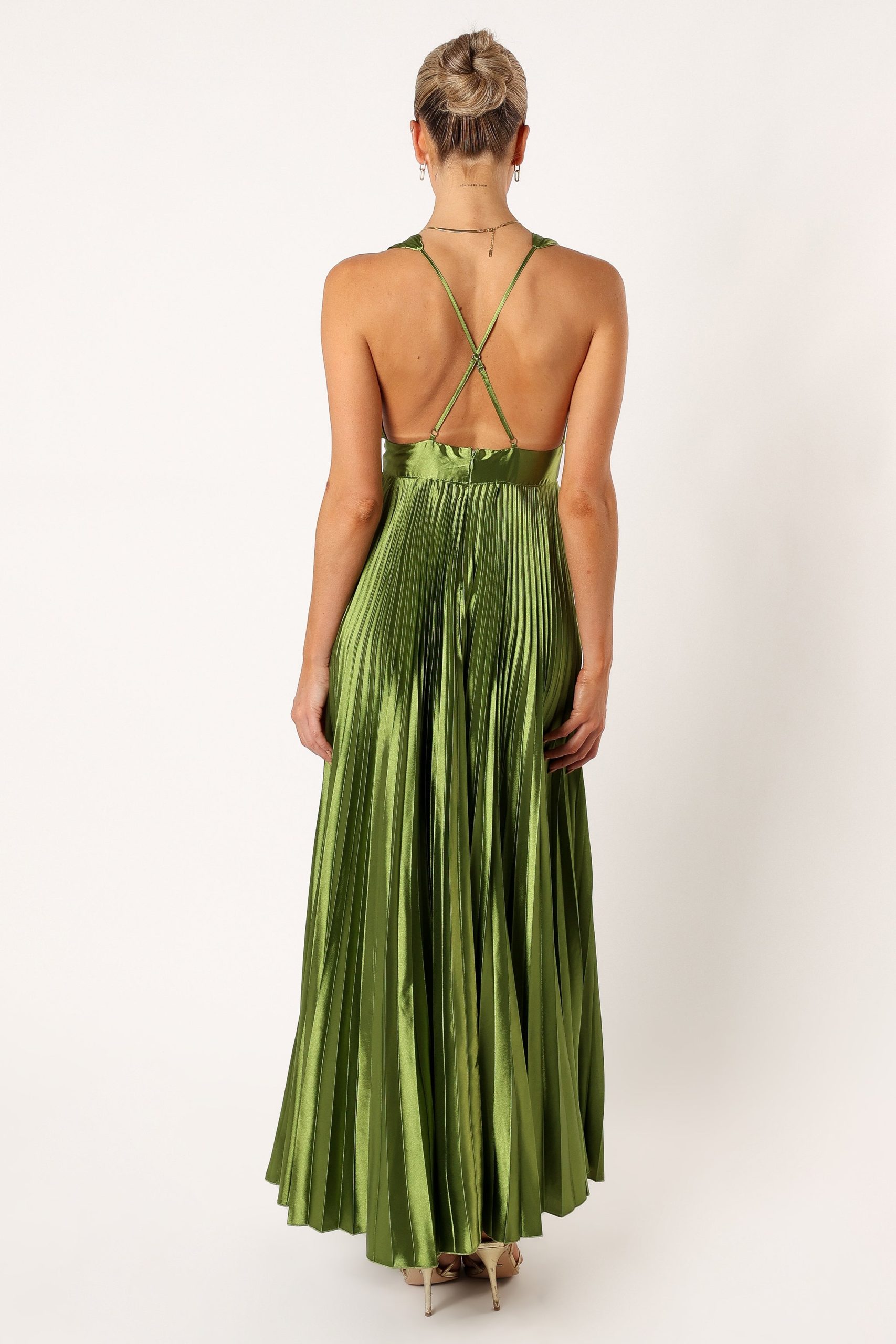 Kris Pleated Maxi Dress - Martini Olive - Image 7