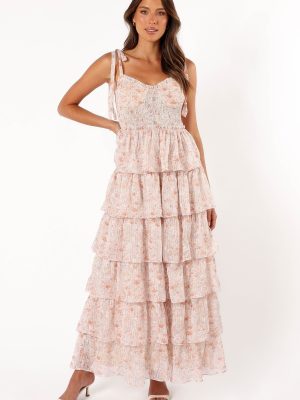 Kristah Maxi Dress - Peach Floral