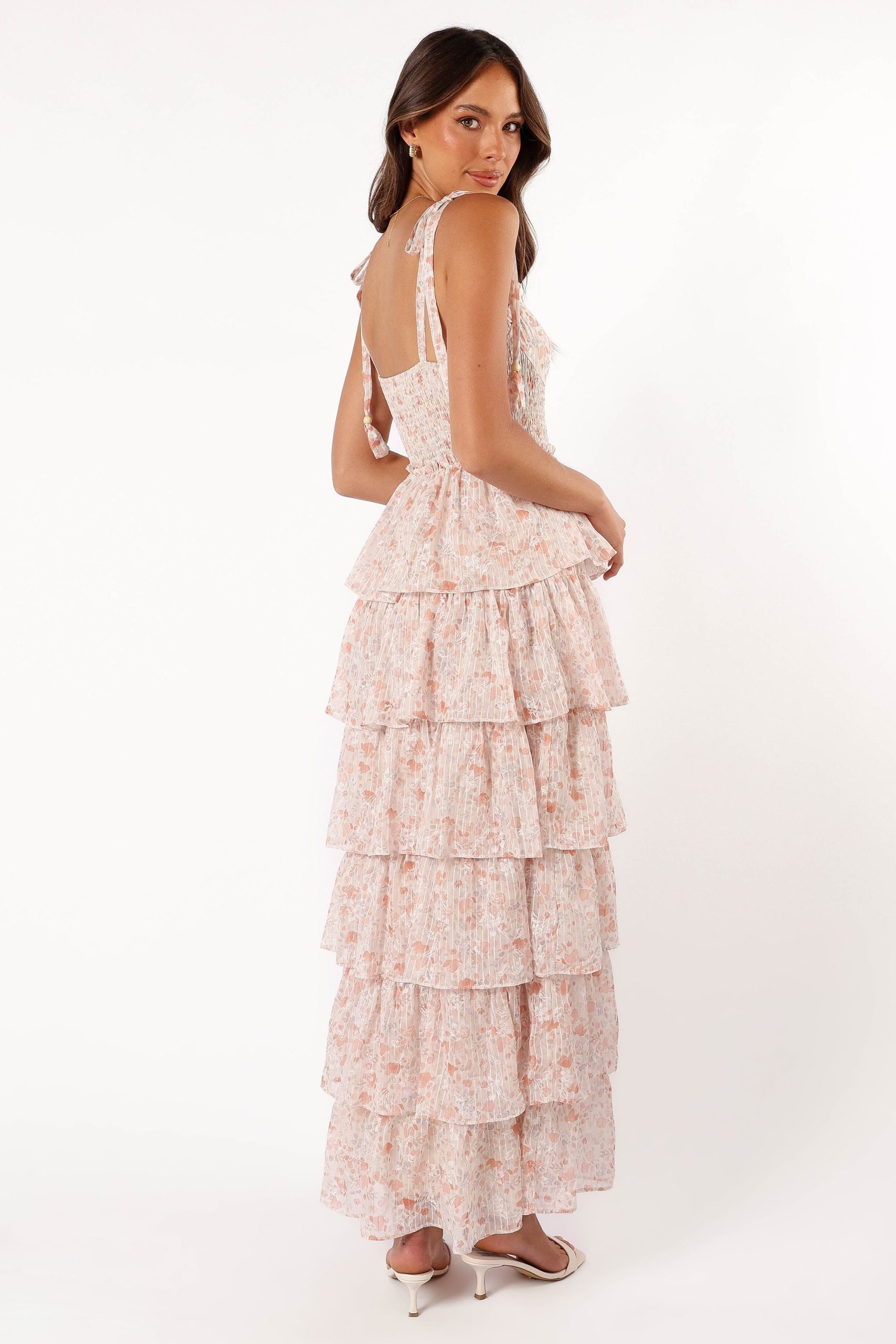 Kristah Maxi Dress - Peach Floral - Image 4