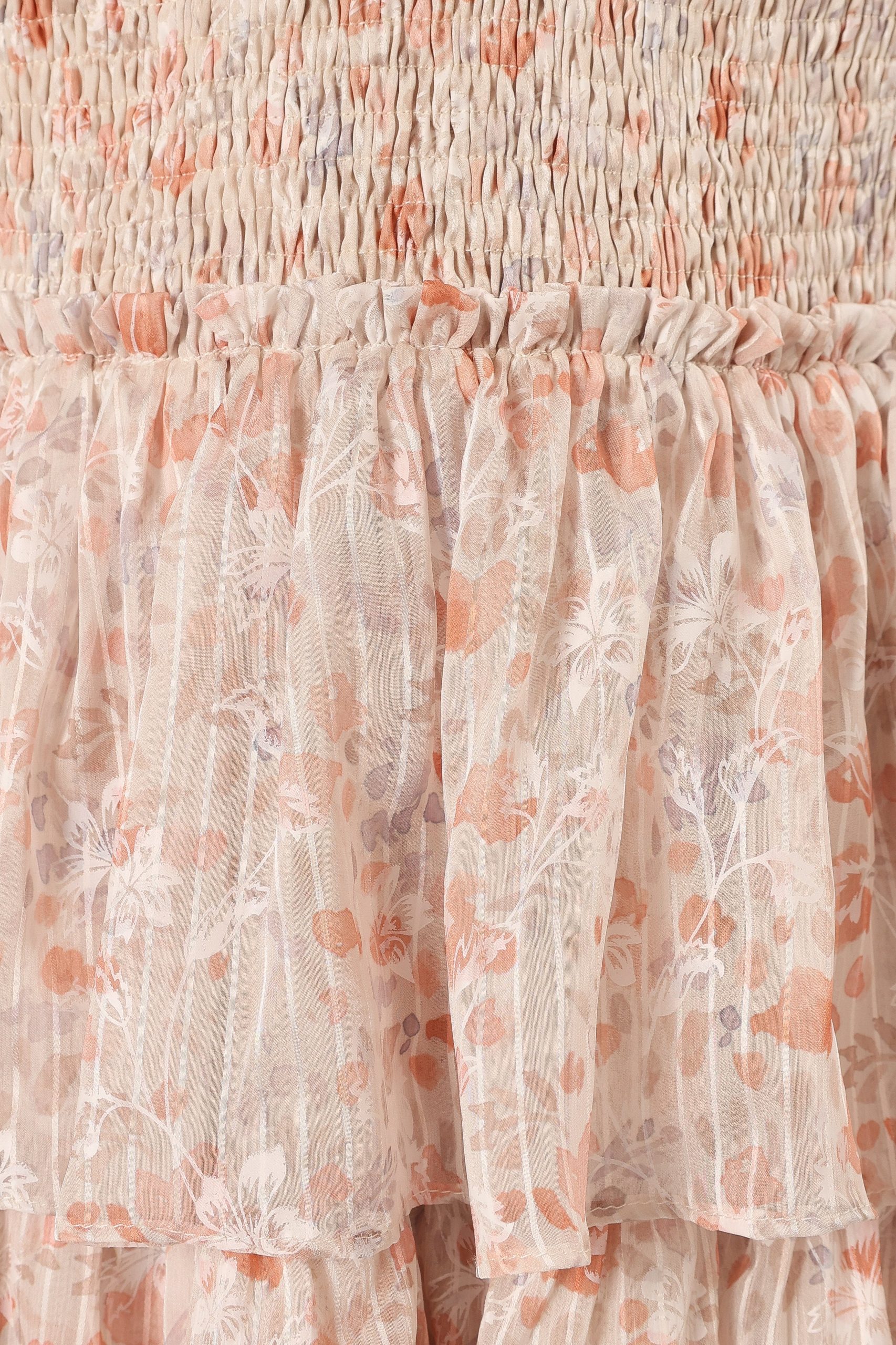 Kristah Maxi Dress - Peach Floral - Image 7