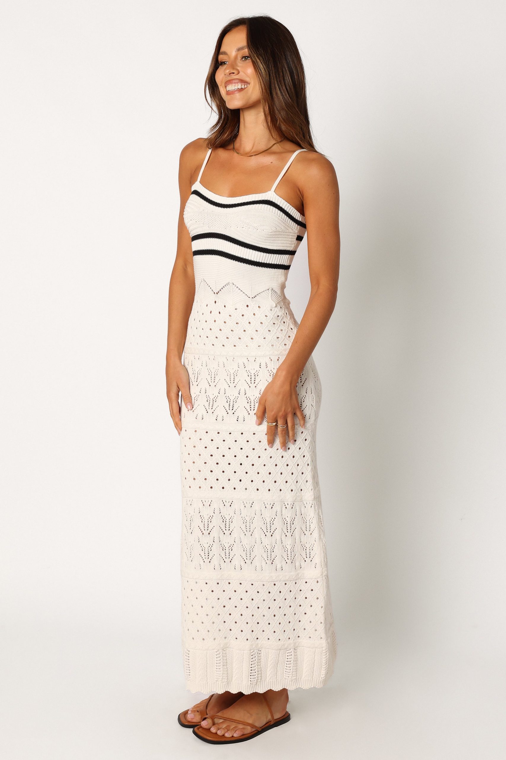 Landon Midi Dress - Black White - Image 2