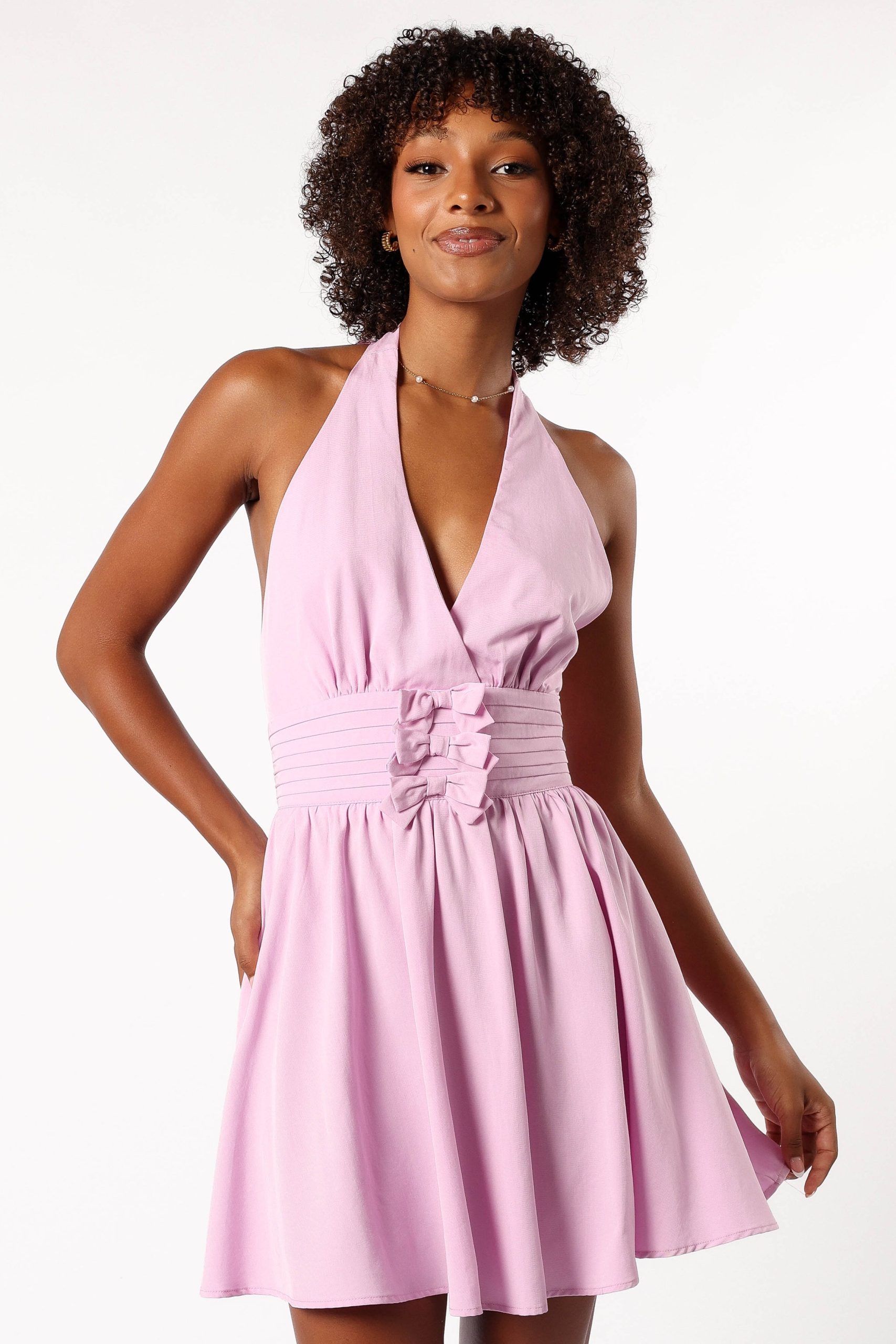 Leigh Halterneck Mini Dress - Lavender - Image 5