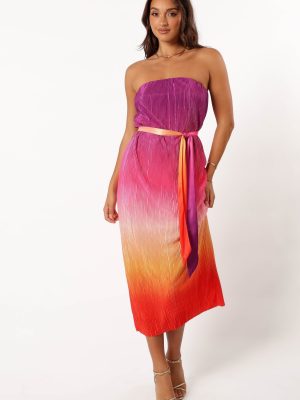 Lisse Midi Dress - Orchid Orange