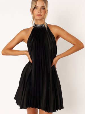 Lizzy Halterneck Mini Dress - Black